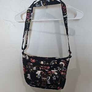 Floral Black Shoulder Bag